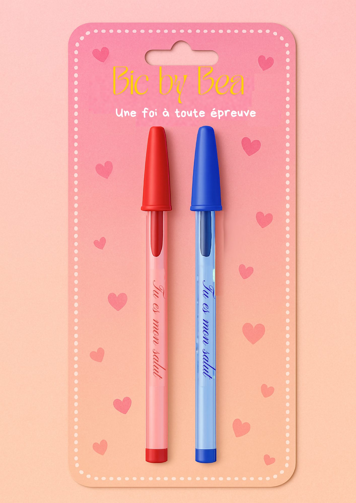 Tu es mon salut -BIC Duo Classique Bleu et Rouge by Bea